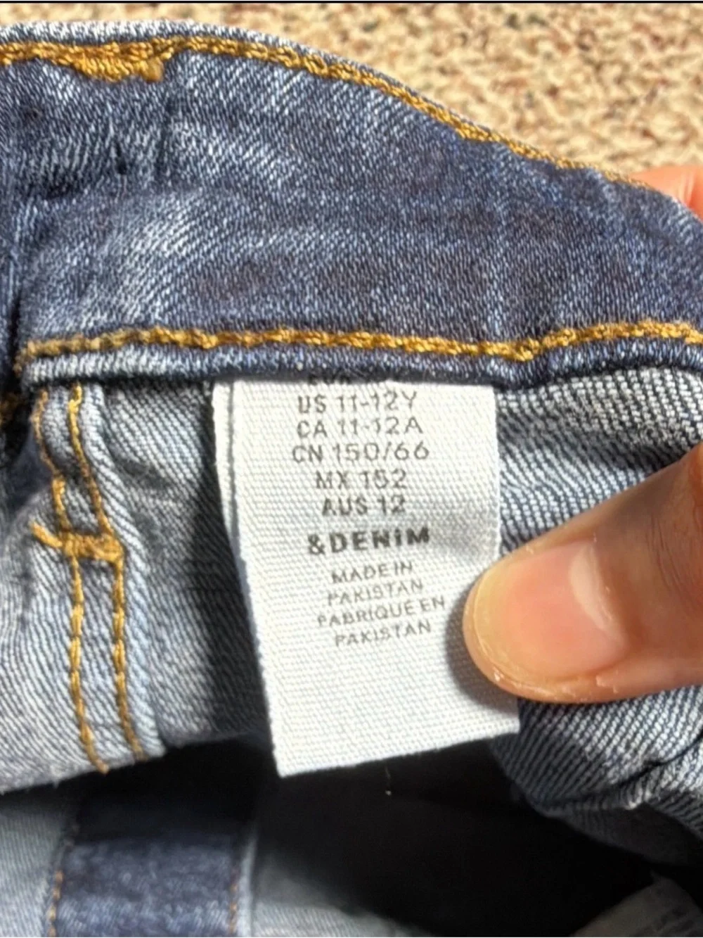 H&M Dark Blue Denim Skirt with Contrast Stitching